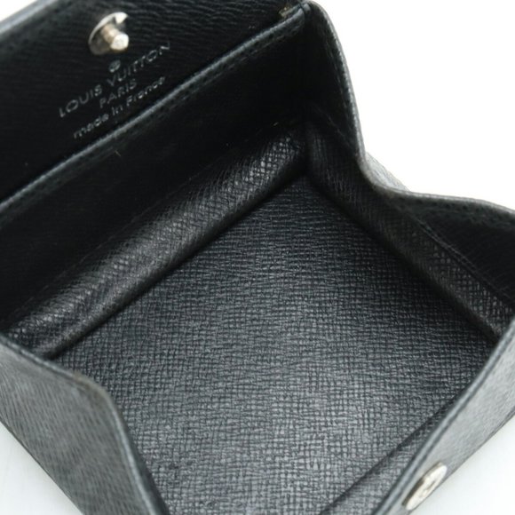 LOUIS VUITTON Taiga Porto Monnaie Boite Coin Case Leather Calf Ardoise Black ... - Picture 5 of 8